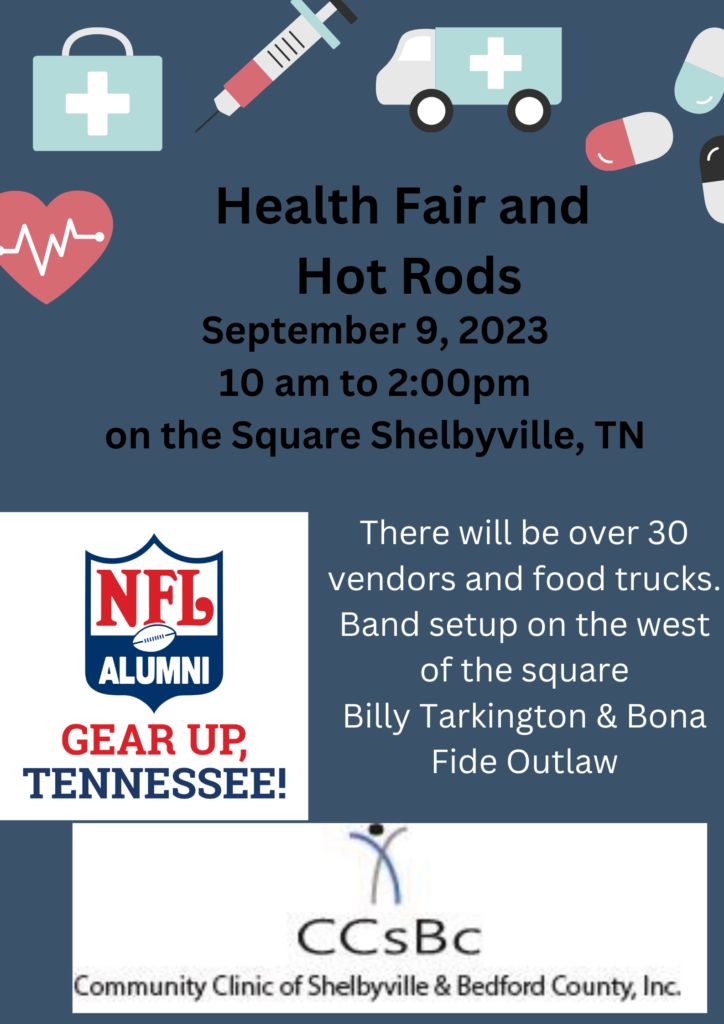 Health Fair and Hot Rods Septmeber 9, 2023